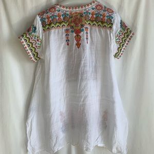 Blusa Johnny Was Sundance Blu Navy Taglia L – Cotone Ricamato Con Etichette – Nuovo - Foto 2
